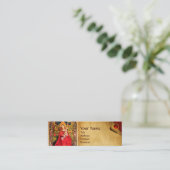 MADONNA VAN HET ROOS BOWER PARCHMENT, Red Ruby Gem Mini Visitekaartje (Staand voorkant)