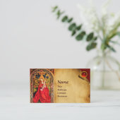 MADONNA VAN HET ROOS BOWER PARCHMENT, Red Ruby Gem Visitekaartje (Staand voorkant)