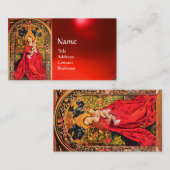 MADONNA VAN HET ROOS BOWER ,Red Ruby Edelsteen Visitekaartje (Voorkant / Achterkant)