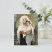 Madonna van Kerstmis van Rozen Feestdagenkaart (Staand voorkant)