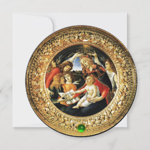 Madonna van Magnificat Kerstfeest Groene Edelsteen Kaart