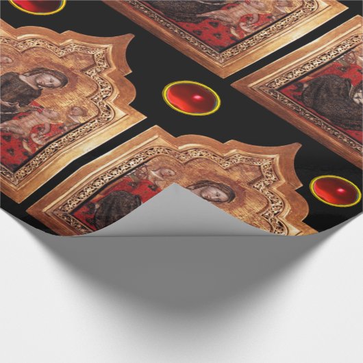 MADONNA VAN MENSELIJKHEID / Rode Ruby met kerstmis Cadeaupapier (Hoek)