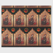 MADONNA VAN MENSELIJKHEID / Rode Ruby met kerstmis Cadeaupapier (Vlak)