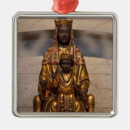 Madonna van Montserrat Black Madonna Spanje Metalen Ornament (Voorkant)