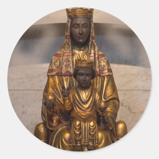 Madonna van Montserrat Black Madonna Spanje Ronde Sticker (Voorkant)