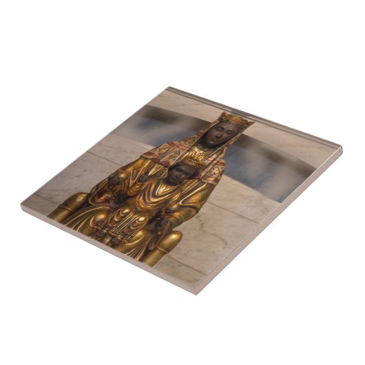 Madonna van Montserrat Black Madonna Spanje Tegeltje (Zijkant)