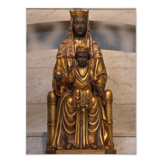 Madonna van Montserrat Black Madonna Virgin Mary Foto Afdruk (Voorkant)