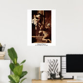 Madonna van Pilgrims van Michelangelo da caravaggi Poster (Thuiskantoor)