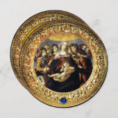 Madonna van Pomegranate-kerstblauw-saffiergeem Kaart (Voorkant / Achterkant)