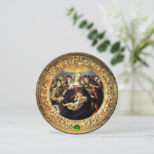 Madonna van Pomegranate kerstparty Green Gem Kaart (Staand voorkant)