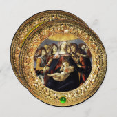 Madonna van Pomegranate kerstparty Green Gem Kaart (Voorkant / Achterkant)