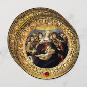 Madonna van Pomegranate-kerstrood-roodbruin Gem Kaart (Voorkant / Achterkant)