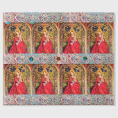 MADONNA VAN ROOS BOWER RED BLUE GEMSTONES, PEARLS CADEAUPAPIER (Vlak)