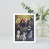 Madonna van Rosary met SS Dominic, Catheri Briefkaart (Staand voorkant)