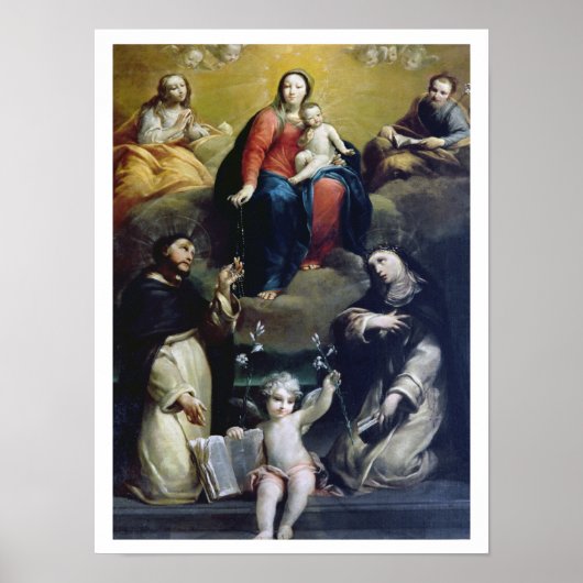 Madonna van Rosary met SS Dominic, Catheri Poster (Voorkant)