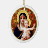 Madonna van W. Bouguereau. Fine Art kerstcadeau Keramisch Ornament (Rechts)