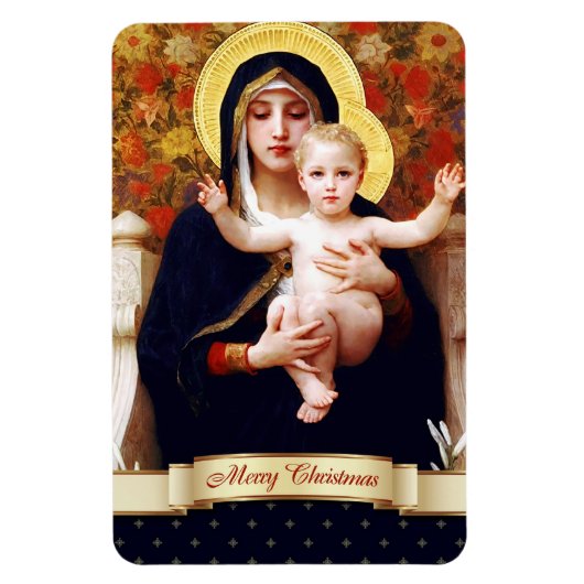 Madonna van W.Bouguereau. Fine Art kerstcadeau Magneet (Verticaal)