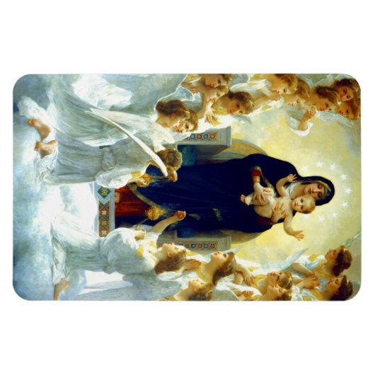 Madonna van W. Bouguereau. Fine Art kerstcadeau Magneet (Horizontaal)
