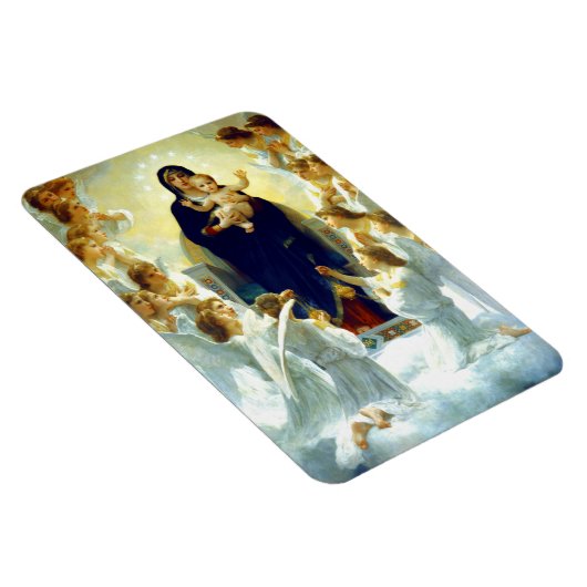 Madonna van W. Bouguereau. Fine Art kerstcadeau Magneet (Rechterzijde)