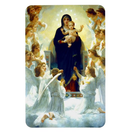 Madonna van W. Bouguereau. Fine Art kerstcadeau Magneet (Verticaal)