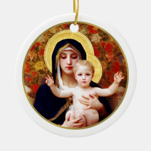 Madonna van W. Bouguereau. kerstcadeau Keramisch Ornament
