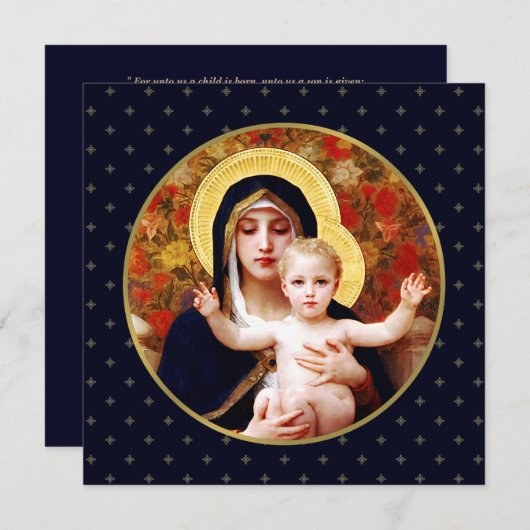 Madonna van W. Bouguereau. Religieuze kerstKaart (Voorkant / Achterkant)