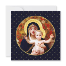 Madonna van W. Bouguereau. Religieuze kerstKaart