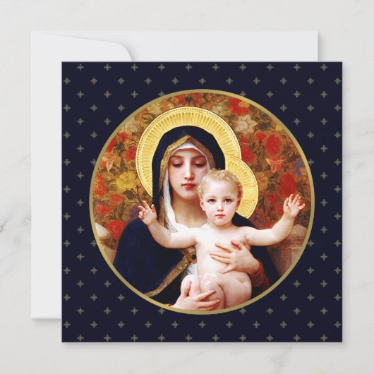 Madonna van W. Bouguereau. Religieuze kerstKaart (Voorkant)