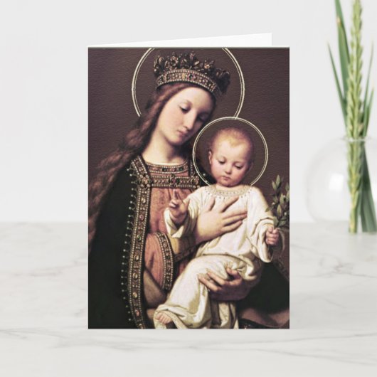 Madonna Virgin Mary en Child Jesus Kaart (Voorkant)