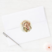 Madonna zegende Maria met Baby Jesus Ronde Sticker (Envelop)