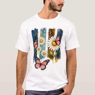Madonnavlinders op Geschilderde Strepen T-shirt