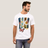 Madonnavlinders op Geschilderde Strepen T-shirt (Voorkant volledig)