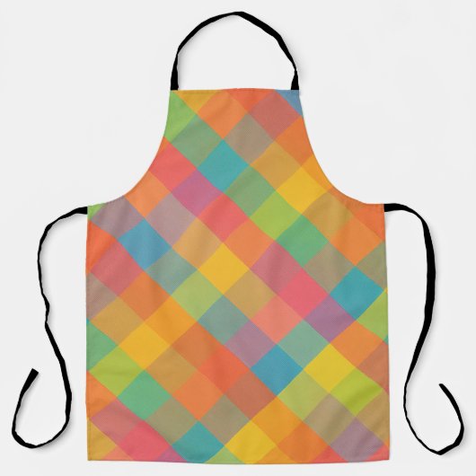 Madras Breeze - Diagonaal Plaid All-Over Schort (Voorkant)