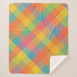 Madras Breeze – Diagonaal Plaid Sherpa Fleece Blan Deken