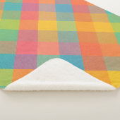 Madras Breeze – Diagonaal Plaid Sherpa Fleece Blan Sherpa Deken (3/4)