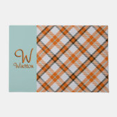 Madras Check Oranje Pset Doormat Deurmat (Voorkant)
