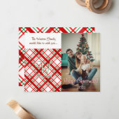 Madras Check Pset-kerstKaart Notitiekaartje (Voorkant / Achterkant in situ)