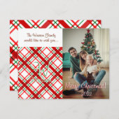 Madras Check Pset-kerstKaart Notitiekaartje (Voorkant / Achterkant)