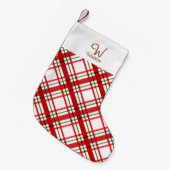 Madras Check Pset Small Kerstmis Stocking Kleine Kerstsok (Voorkant (Hangend))
