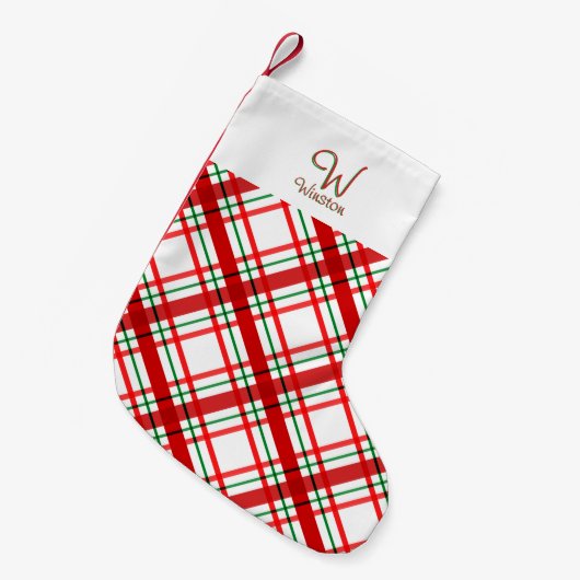 Madras Check Pset Small Kerstmis Stocking Kleine Kerstsok (Voorkant (Hangend))