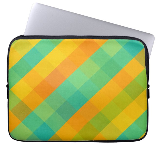 Madras Check Revival – Laptophoes met afgespeeld p Laptop Sleeve (Voorkant)