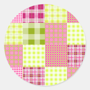 Madras geïnspireerd Plaid Patchwork Sticker