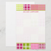 Madras Geïnspireerd speldebetpatchtoerie Briefpapier (Voorkant / Achterkant)