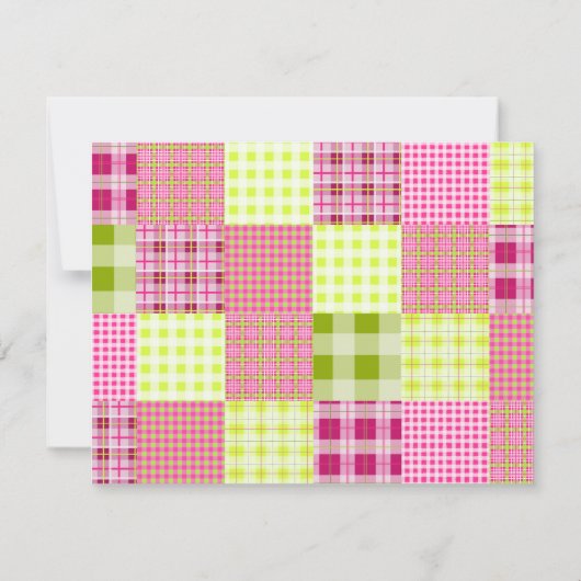 Madras geïnspireerde uitnodiging voor patchwork (Achterkant)