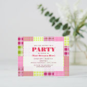 Madras geïnspireerde uitnodiging voor patchwork (Staand voorkant)