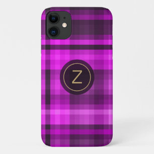 Madras Hot Pink Girly Pattern Monogram Gepersonali Case-Mate iPhone Case