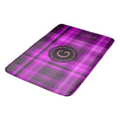 Madras Hot Pink Pattern Initiaal - Aangepast Badmat (Gekanteld)
