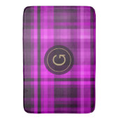 Madras Hot Pink Pattern Initiaal - Aangepast Badmat (Voorkant Verticaal)