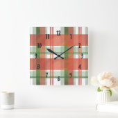 Madras-kerstfeest Vierkante Klok (Huis)