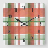 Madras-kerstfeest Vierkante Klok (Voorkant)